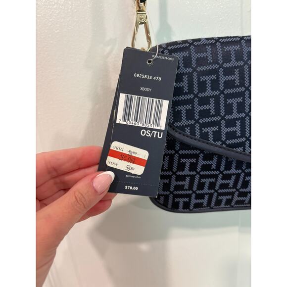 Tommy Hilfiger crossbody bag Blue/white Logo NWT - Picture 3 of 4